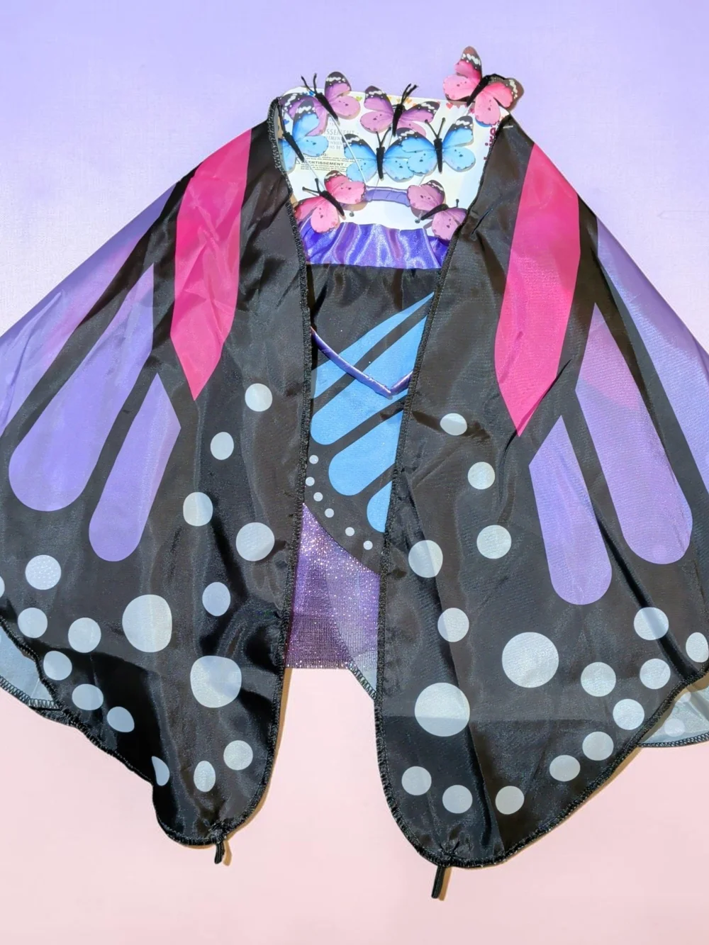 3piece Claire's Multicolor Butterfly Dress-Up Wings - Purple, Blue, Pink, Black